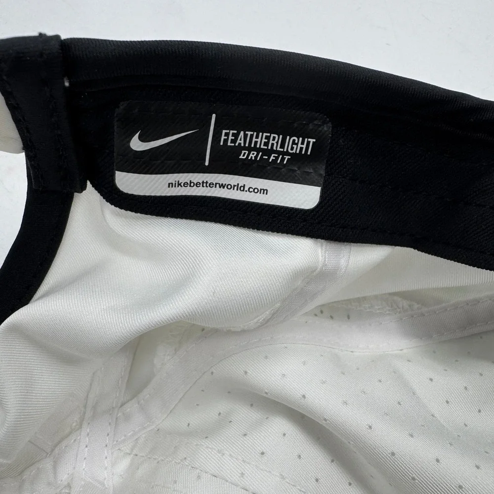 Nike Featherlight Dri-Fit White Black‎ Running Sports Baseball Cap Hat